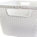 Caixa Organizadora Rattan Cesto Branco com Tampa 7 Litros