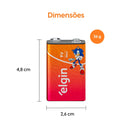 Bateria Zinco 9v Elgin Cartela Com 01 Unidade