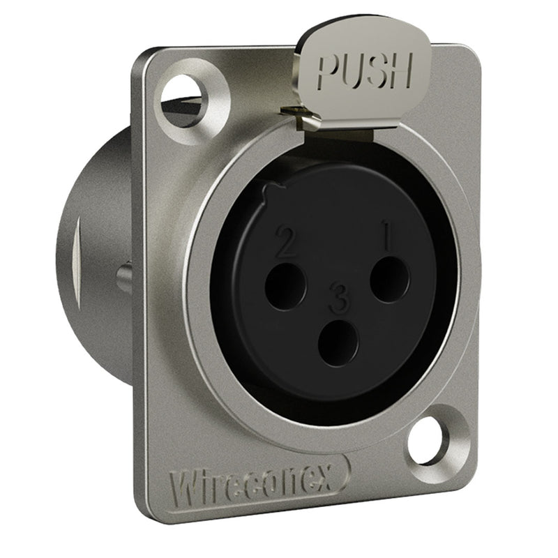 Conector Xlr Femea Wc 1023 Fp Bk Ni 3p Painel Wireconex 10 Unidades