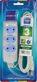 Extensao Noshock 90 Pl 2x0,75 2p 10a Cinza 3 Metros Dn1469