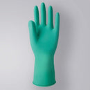 Luva Para Limpeza Soft Pequena Verde Látex Com Forro Flocado