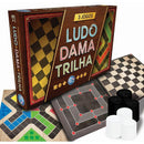 Jogo De Tabuleiro 3 Em 1: Ludo, Dama E Trilha
