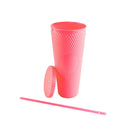 Copo com Canudo Rosa Claro 1 Litro