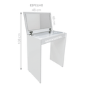 Penteadeira Com Espelho E Banqueta Estofada Branca Quarto
