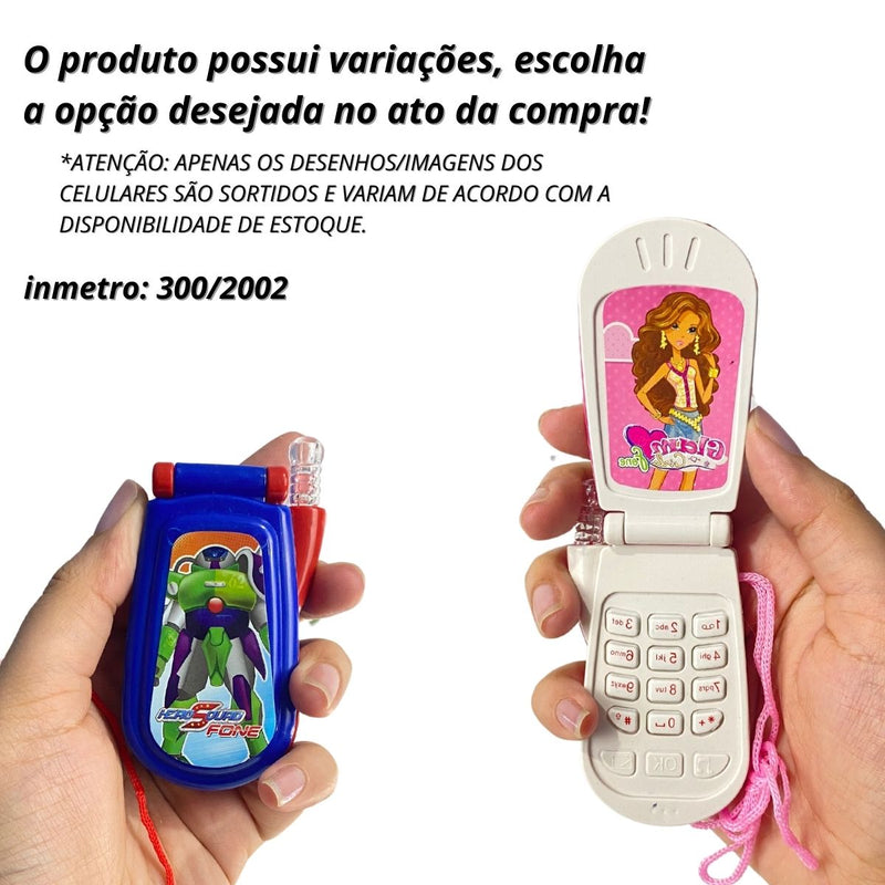 Kit 10 Celular De Brinquedo Com Som E Luz Telefone Infantil