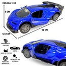 Carrinho De Ferro Miniatura Bugatti Carro Metal Abre Portas