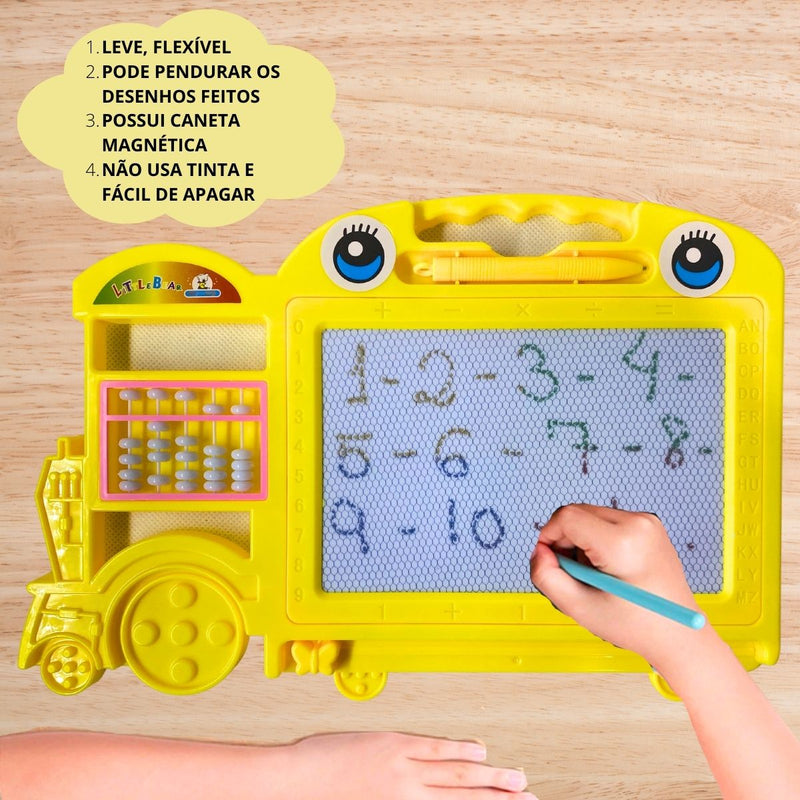 Lousa Mágica Infantil Com Caneta Magnética 30cm Trenzinho