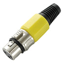 CONECTOR CANNON DE MICROFONE FÊMEA PROFISSIONAL AMARELO - PC / 5