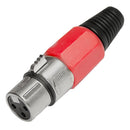 CONECTOR CANNON DE MICROFONE FÊMEA PROFISSIONAL VERMELHO - PC / 5