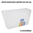 Pasta Duplicata Sanfonada 1/2 Ofício C/12 Divisórias