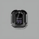 Fone Bluetooth Case Transparente Visor Digital Lcd Tws Preto
