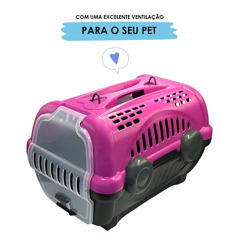 Caixa de Transporte de Pet N2 - Rosa e Preto