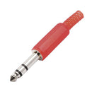 PLUG P10 STEREO METAL COM CORPO PLÁSTICO VERMELHO - PC / 5