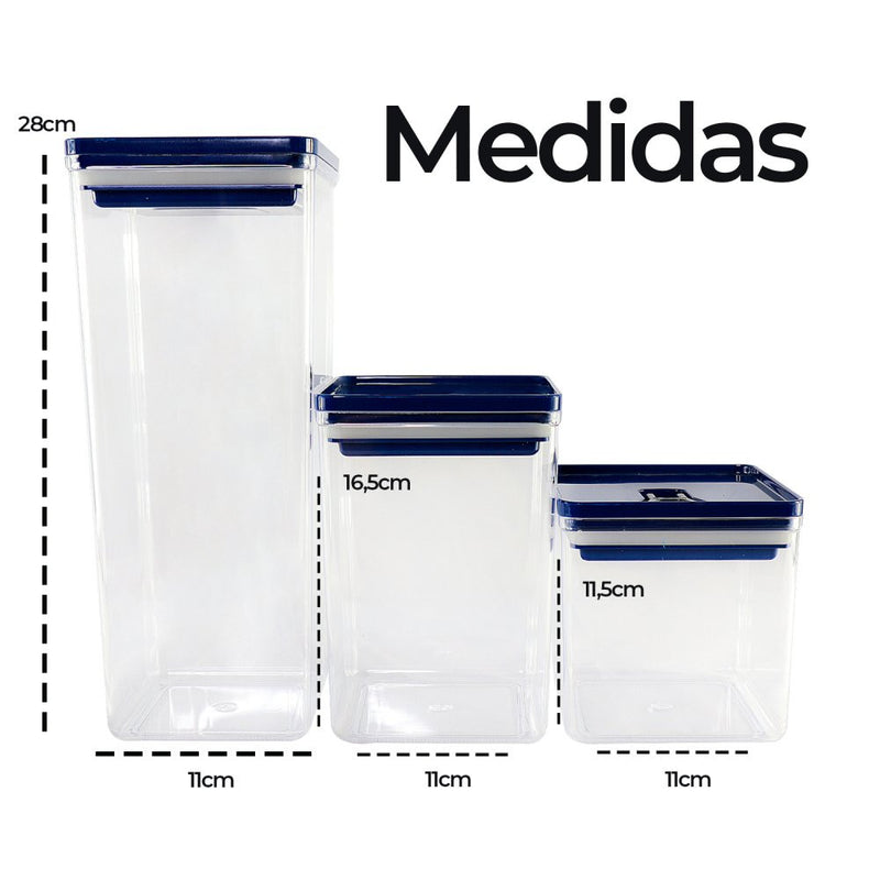 Kit Organizador Hermético Dubai Azul 5 Litros