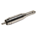 Conector Linha Rca Macho Niquel Com Mola Storm 10 Unidades