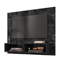Painel Para Tv Preto Com Nicho Suspenso Nero