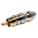 Conector Linha Rca Macho Metal Preto Storm 10 Unidades
