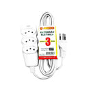 Extensao 3mt 3p  3x0,75mm 10a Branco Megatron