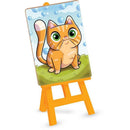 Brinquedo Para Colorir Kit Pinturinha Gatos Com Tintas E Cavalete