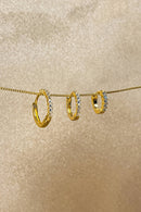 Trio De Brincos De Argolinha Fino Banhado Em Ouro 18k Cor:dourado