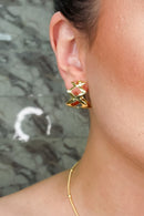 Brinco Argola De Losango Banhado Em Ouro 18k Cor:dourado