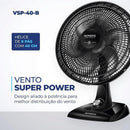 Ventilador De Mesa Super Power 40cm 6 Pás 127v Preto - Mondial