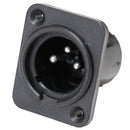 Conector Xlr Macho Painel Plástico Preto Storm 20 Un