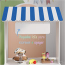 Lojinha Infantil Toldo Com Rodízios Branco Azul Vermelho