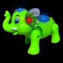 Elefante De Brinquedo Com Som E Luz Musical Anda Led Animal
