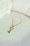 Colar Pingente De Chave Banhado Em Ouro 18k Cor:dourado