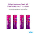 Pilha Recarregável Aa 2500mah Elgin