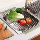 Escorredor De Pia Dobrável Portátil Aço Inox 47x35cm