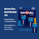 Bateria Alcalina 9v Rayovac Cartela Com 02 Unidades