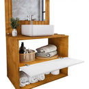 Conjunto Gabinete Cuba Espelho Banheiro Naturalle Branco