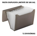 Pasta Duplicata Sanfonada 1/2 Ofício C/12 Divisórias