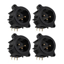 Kit 04 Conectores Xlr Macho P/ Pci 3 Polos Wc 4050 Wireconex