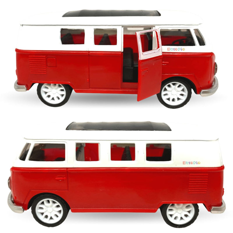 Carrinho Miniatura Kombi De Plástico Rígido Abre A Porta