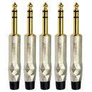 Conector P10 Stereo Metal Prata Gold Storm 5 Unidades