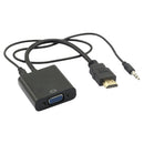 Cabo Conversor Hdmi Para Vga + Cabo De áudio P2 Mxt 1.2.105 Macho X Fêmea Preto