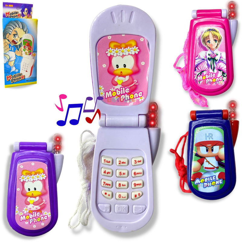 Celular De Brinquedo Musical C/ Luz Botões Telefone Abre