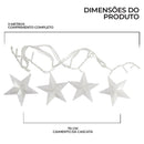 Cascata em V Estrela Natal 3 Metros 8 Funções 136 LEDs Branco Quente 220v