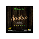 Encordoamento Violão Aço 011 Pesado Giannini Acústico GESPW