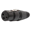 Conector Xlr Fema Linha Corpo Preto Metalico Storm 10 Unidades