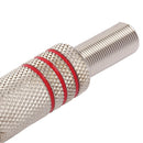 Conector Linha Rca Macho Metal Niquel Vermelho Storm 10 Unidades