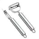Kit 2 Utensílios Aço Inox Descascador Legumes Frutas