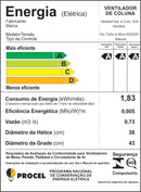 Ventilador Coluna Turbo 40cm 6p 220v Preto Ventisol