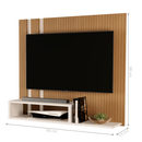 Painel De Tv Sala Moderno Ripado Nicho Off White