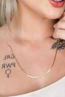 Colar Com Corrente Fita Banhado Em Ouro 18k Cor:dourado