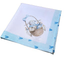 Kit 4 Guardanapo De Tecido Oxford Balão Coelho Da Páscoa Azul 40cmx40cm - UN / 4