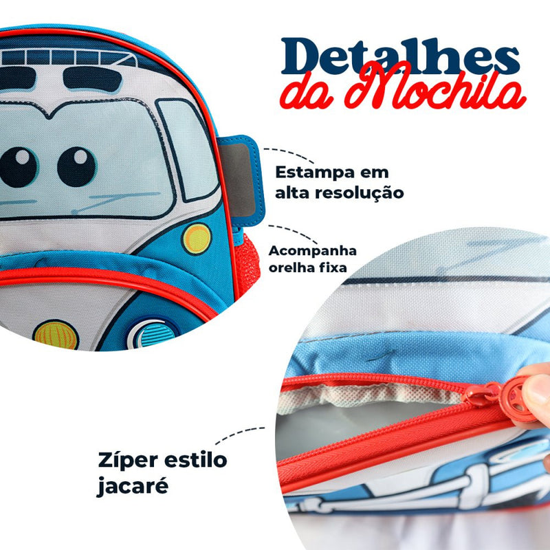 Mochila Infantil Com Alças - Fusca Policia